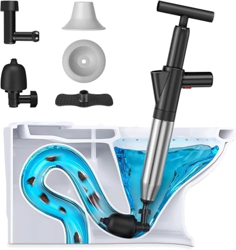 High-Pressure Toilet Plunger with Barometer for Clogged Drains
