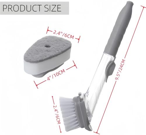 Xicennego Dish Wand Set No-Scratch Cleaning Brush with Soap Dispenser and Replacement Heads