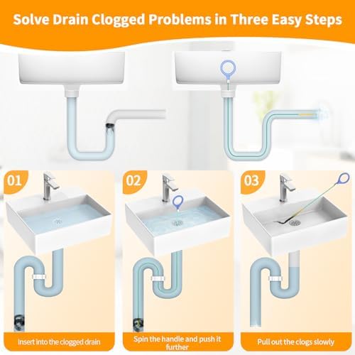 Unbreakable 50 Inch Sink Drain Snake Hair Remover