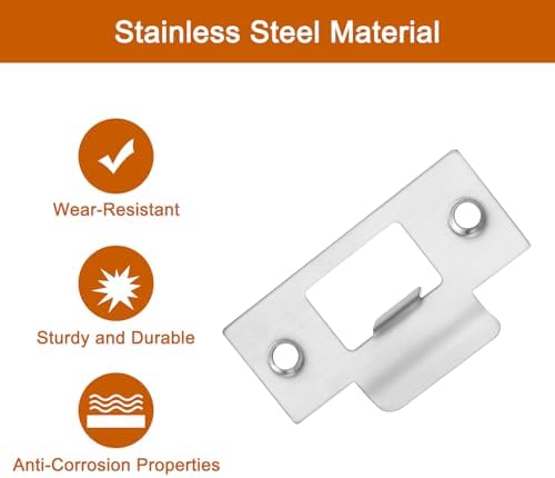 2 Set Door Strike Plate Stainless Steel Replacement for Door Jamb