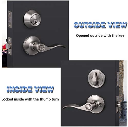 Two-Piece Front Door Lock Set with Knurled Deadbolt