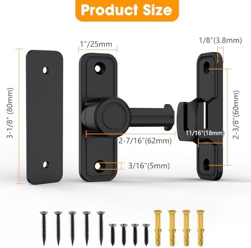 MeBantoo 2-Pack 90180 Degree Barn Door Lock Hardware