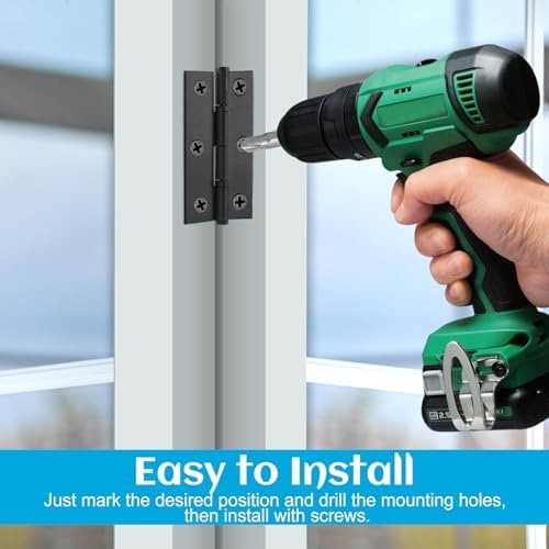 4-Pack Black Door Hinges Stainless Steel Folding Door Hinges Black Matte