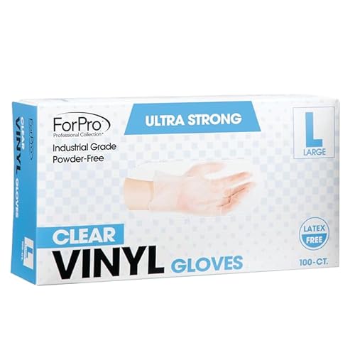 Industrial Grade Vinyl Gloves Large 100-Count Powder-Free Non-LaTeX Food Safe
