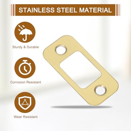 1 Set Door Strike Plate Stainless Steel Latch Deadbolt Replacement for Doors