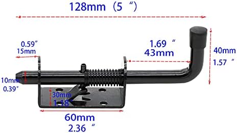 5 inch spring loaded latch bolt door lock