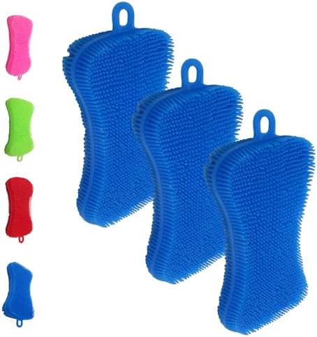 Gadgetime USA Triple-Pack Double-Sided Silicone Dish Sponges