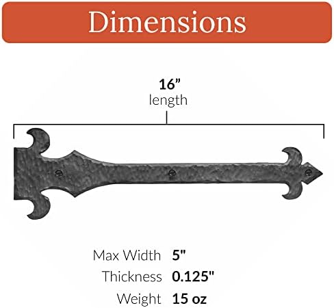 Stylish Rustic Black Faux Hinges for Doors