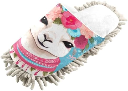White Alpaca-Soft Mop Slippers for Easy Floor Cleaning