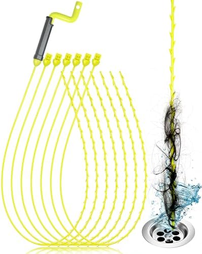 35inch Drain Clog Remover with Rotating Handle and 7 Refills