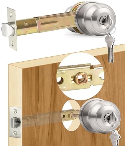 ACEPLANET 5 Inch Backset Entry Door Latch with Satin Nickel