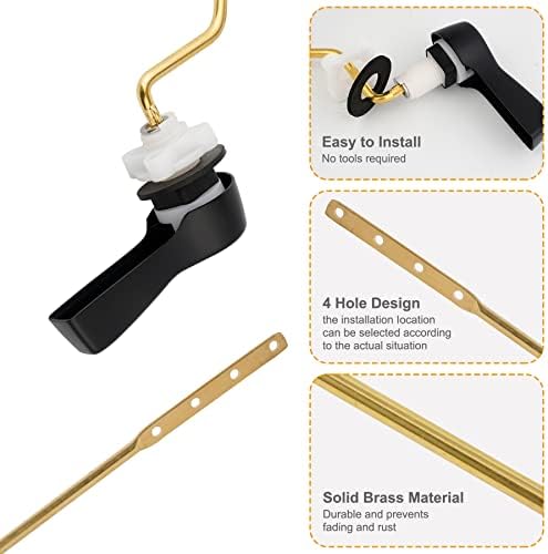 Hibbent 2-Pack Universal Side Mount Toilet Handle Set for Tank Flushers
