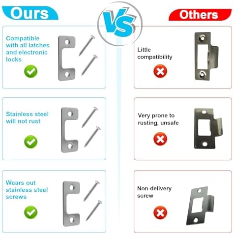 Adjustable Strike Plate with Stainless Steel Security for Home Doors