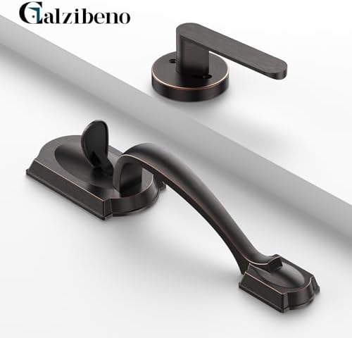CalzibenoFront Door Handle Set Oil Rubbed Bronze Front Door Handle Set Easy Install Durable Stylish Door Handles