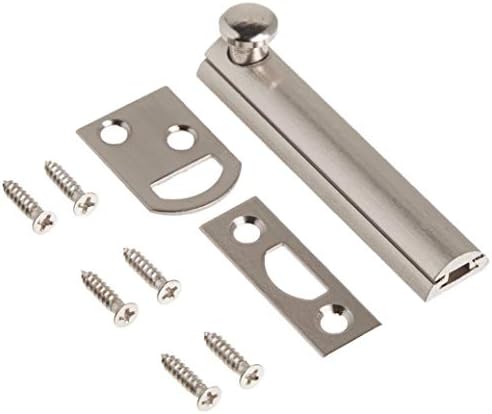 Hickory Hardware Security Slide Latch Door Lock Bolt Pair - Heavy-Duty Satin Nickel