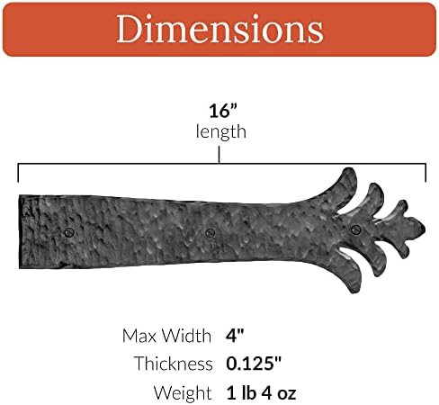 4 Pack 16 Inch Black Faux Strap Hinges - The Ionian Series 1