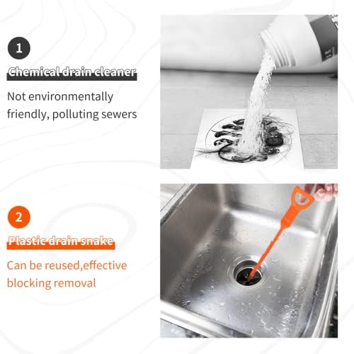 Huryfox Drain Clog Remover - 6-Pack 20-Inch Drains Pipes - No-Hassle Hair Catcher _affordable_drain_cleaner