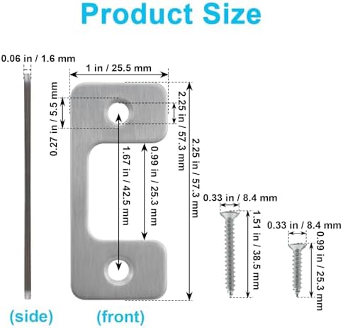 Adjustable Strike Plate with Stainless Steel Security for Home Doors
