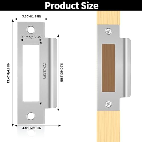 OXDFK 3 Pcs Universal Deadbolt Strike Plate Replacement