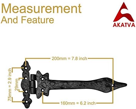 AKATVA 2-Piece Black Matte Door Hinge Set