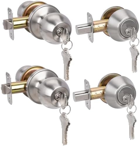 Secure Modern Entry Door Lock Set with Dual Safety