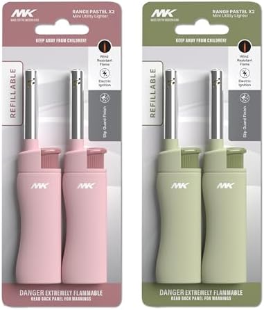 4-Piece Wind-Resistant Candle Lighter Refillable Stylish for Outdoor Use