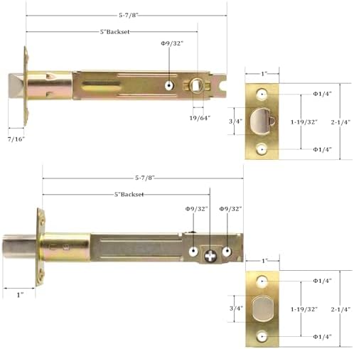 5-Inch Deadlatch Deadbolt Combo Door Lock Replacement for Vintage Entry Doors in Polished Brass