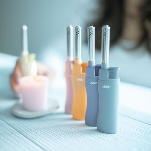 5-Piece Pastel-Color Candle Lighter Wind-Resistant Refillable for BBQ Camping