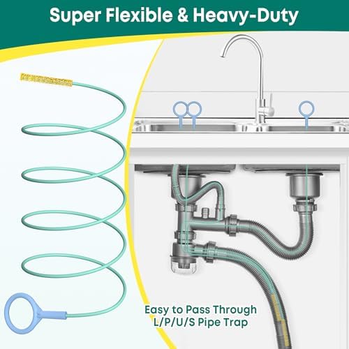50-Inch Metal Sink Snake Clog Remover Unbreakable and Effective