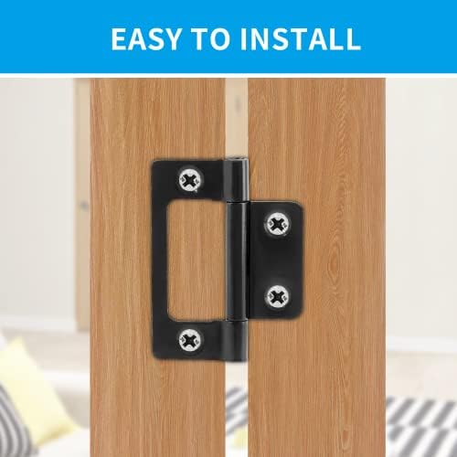Sturdy 6-Piece Non-Mortise Hinges for Black Cabinets