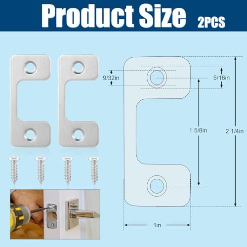 2-Piece Stainless Steel Door Security Plate Set