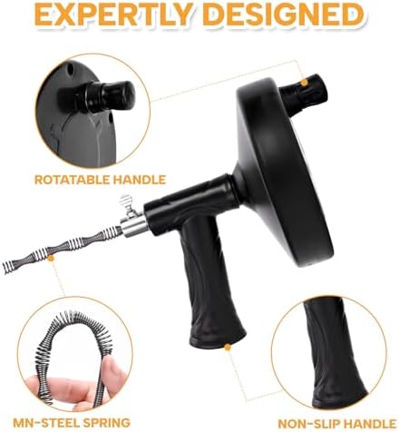 Perfect 33ft Drain Auger for Efficient Clog Removal in Home Plumbing