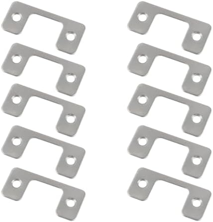 10 Pcs Adjustable Door Strike Plate Silver Metal Striker for Exterior Doors