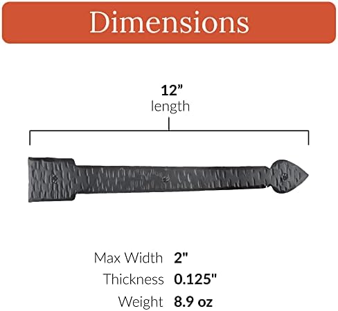 Handmade Solid Iron Faux Strap Hinges for Rugged Door Hardware