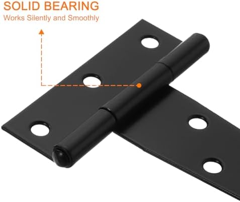 T-Strap Door Hinges 2Pcs 12 Wrought Tee Shed Gate Hinges Black