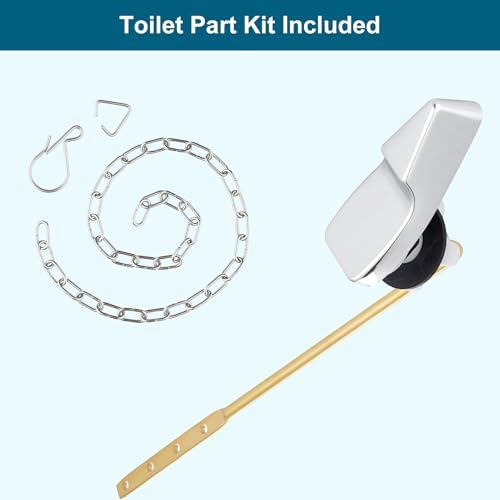 Hygie Rinse Front Mount Chrome Toilet Handle Kit Durable Replacement with Flapper Chain for American Standard toilets