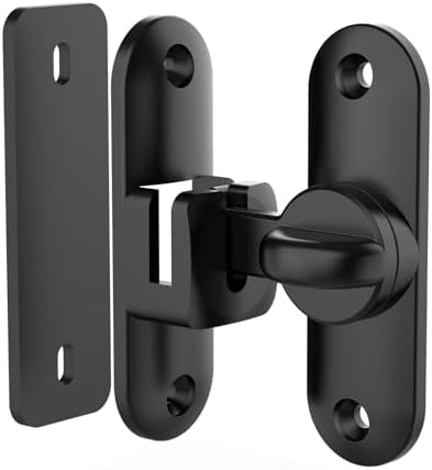 Barn Door Lock - Small 90180 Degree Black 1-Pack