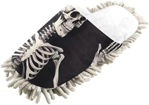 Wellness Style White Hi Skeleton Black Replacement Mop Slippers for Home Office