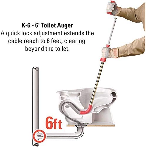 Efficient 6-foot Heavy-Duty Auger for Toilet Drain Cleaning