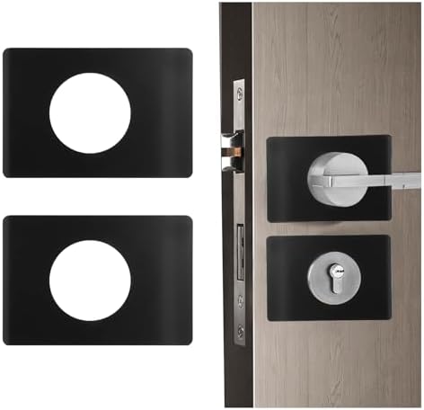 Thinp Door Reinforcement Plate 2-Piece Set - Sturdy Steel for Deadbolt Knob Covers