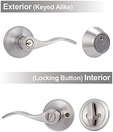 Secure Front Door Lever Lockset for Home Commercial Use