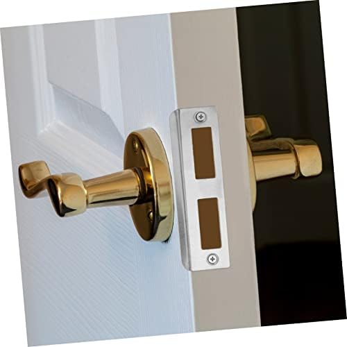 4 Set Stainless Steel Door Strike Plate Kit with Easy InstallFillable Deadbolt Plate for Home Commercial Use