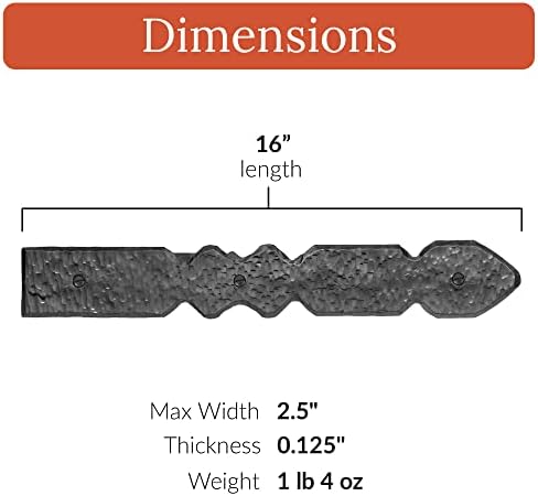4Pack 16 Inch Black Faux Strap Hinges