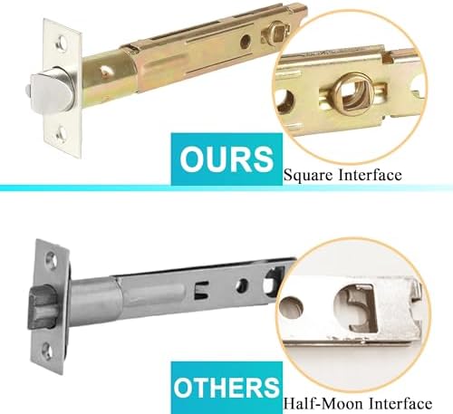 ACEPLANET 5 Inch Backset Entry Door Latch with Satin Nickel