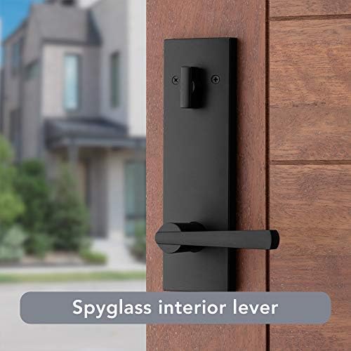 Baldwin Spyglass Entry Door Set with SmartKey Re-Key Technology and Matte Black Finish