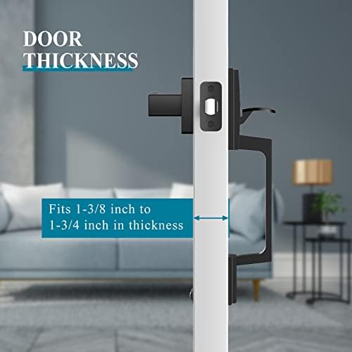 Zciuyo Front Entry Door Handle SetBlack MatteStandard Cylinder Door Hardware with 2 Adjustment Latches and 100 Warranty