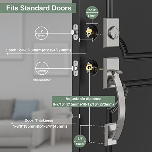 Secure Front Door Entry with Floreita Lock Set Strong and Smooth Entry Security