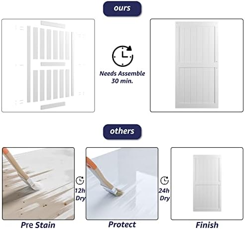 COSHOMER 44x84in PVC Barn Sliding Door Kit