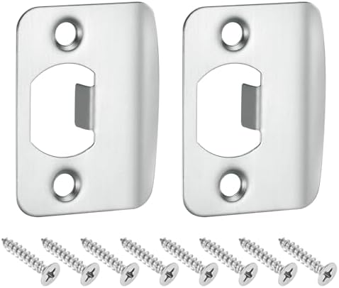 2-Pack stainless steel door strike plate Silver Replacement for broken latches