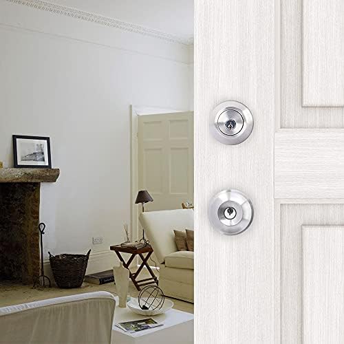Double Keyed Deadbolt Lock - SATIN STEEL